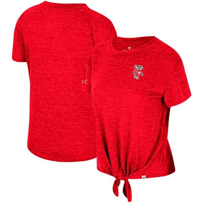 T-shirt noué sur le devant des finalistes Badgers du Wisconsin Colosseum Red pour femmes