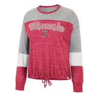 Colosseum Red Wisconsin Badgers Joanna Tie Front T-shirt à manches longues pour femme