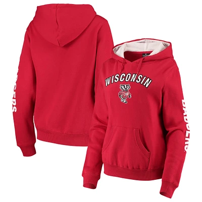 Women's Colosseum Red Wisconsin Badgers Loud and Proud Pullover Hoodie