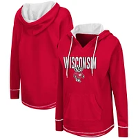 Women's Colosseum Red Wisconsin Badgers Tunic Pullover Hoodie