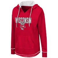 Chandail à capuchon tunique pour femmes Colosseum Red Wisconsin Badgers