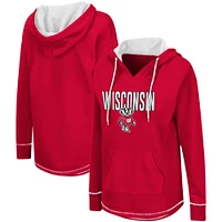 Women's Colosseum Red Wisconsin Badgers Tunic Pullover Hoodie