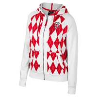 Veste zippée intégrale Dealio Argyle pour femme Colosseum White Wisconsin Badgers