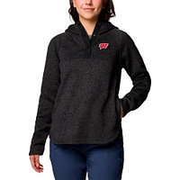 Women's Columbia Black Wisconsin Badgers Sweater Weather Raglan Pullover Hoodie