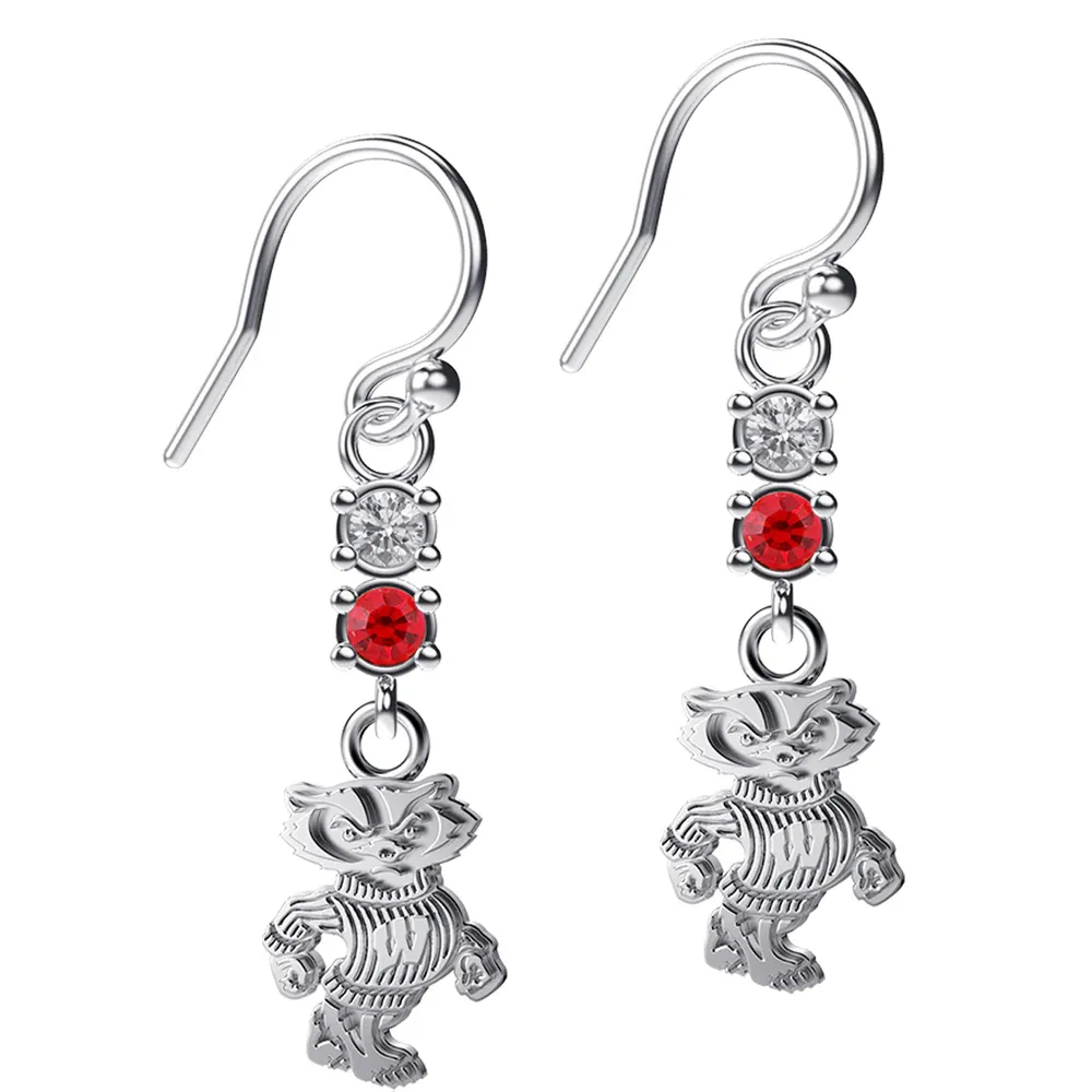 Dayna Designs Wisconsin Badgers Boucles d'oreilles pendantes en cristal pour femme