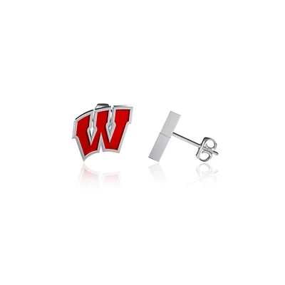 Boucles d'oreilles en émail Dayna Designs Wisconsin Badgers pour femme