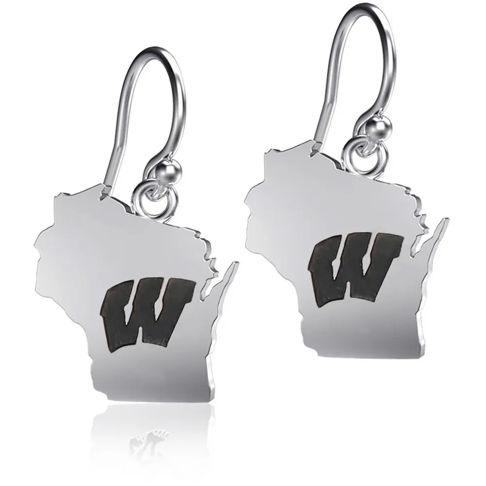 Dayna Designs Michigan State Spartans Silver Dangle Earrings