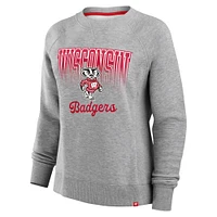 Sweat-shirt en polaire pour femme Fanatics Heather Gray du camp d'entraînement des Wisconsin Badgers Hit Hard