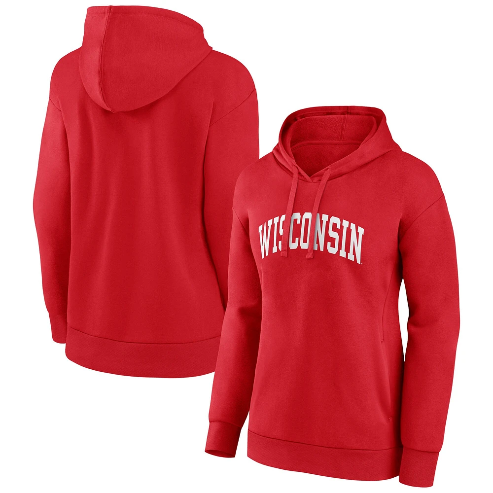 Sweat à capuche Fanatics Red Wisconsin Badgers Basic Arch pour femmes