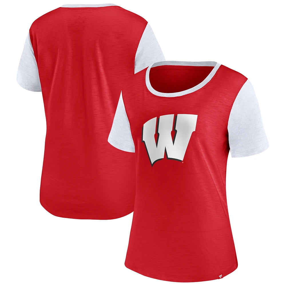 T-shirt Carver Fanatics pour femmes, rouge, Badgers du Wisconsin