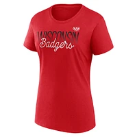 Women's Fanatics Red Wisconsin Badgers Modern T-Shirt