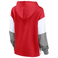 Sweat à capuche color block Fanatics Red Wisconsin Badgers pour femmes Play It Safe