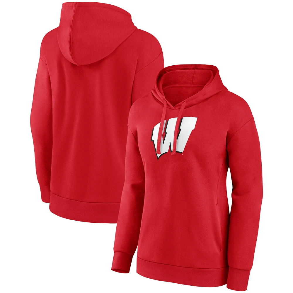 Sweat à capuche rouge Wisconsin Badgers Fanatics pour femmes