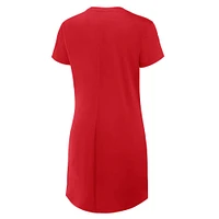 Women's Fanatics Red Wisconsin Badgers Ruched Drape T-Shirt Dress