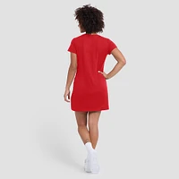 Women's Fanatics Red Wisconsin Badgers Ruched Drape T-Shirt Dress