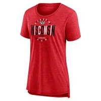 Women's Fanatics Red Wisconsin Badgers True Classics Break It Down Tri-Blend T-Shirt