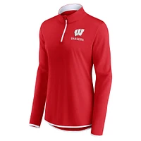 Women's Fanatics Red Wisconsin Badgers Worth the Drive Quarter-Zip Top