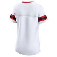 Women's Fanatics  White Wisconsin Badgers Iconic Athena T-Shirt