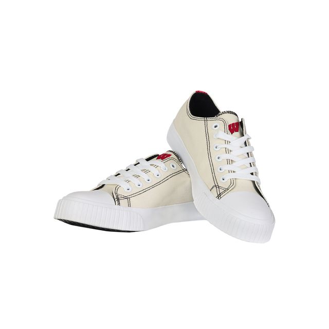 Chaussures en toile basses FOCO Wisconsin Badgers pour femmes, crème