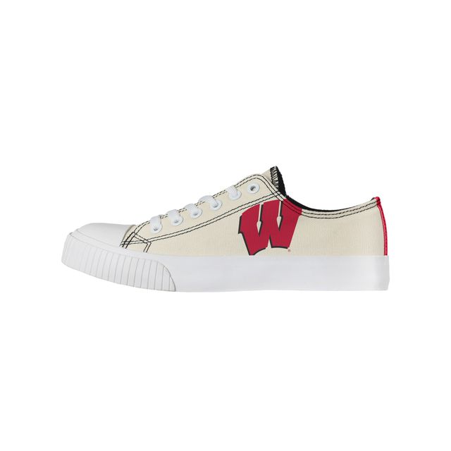 Chaussures en toile basses FOCO Wisconsin Badgers pour femmes, crème