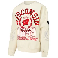 Women's Gameday Couture Cream Wisconsin Badgers Slay Pullover Sweatshirt