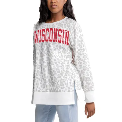 Wisconsin Badgers Gameday Couture Women's French Terry Side-Slit Sweatshirt - Gray