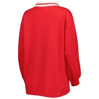 Women's Gameday Couture Red Wisconsin Badgers Happy Hour Long Sleeve Polo