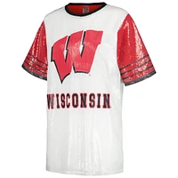 Women's Gameday Couture White Wisconsin Badgers Chic Full Sequin Jersey Dress