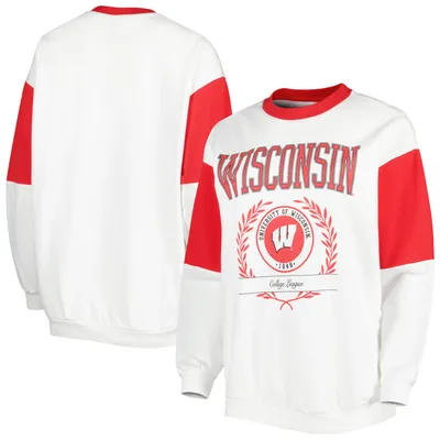 Sweat-shirt Gameday Couture White Wisconsin Badgers It's A Vibe Dolman pour femme