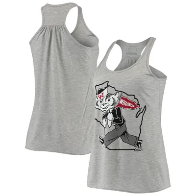 Débardeur dos nageur vintage Homefield Ash Wisconsin Badgers pour femme