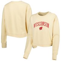 Women's League Collegiate Wear Cream Wisconsin Badgers Classic Campus Corded Timber Sweatshirt