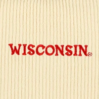 Sweat-shirt court en bois pour femmes League Collegiate Wear crème Wisconsin Badgers Timber