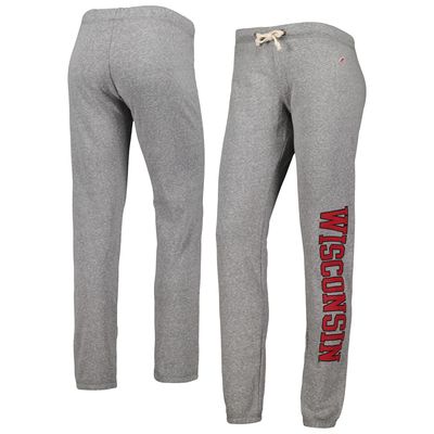 Women's League Collegiate Wear Heather Gray Wisconsin Badgers Victory Springs Tri-Blend Jogger Pants