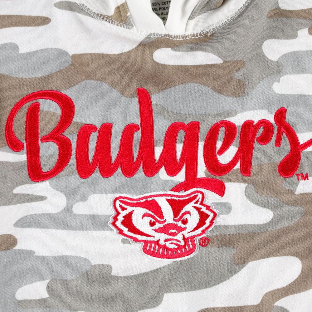 Women's Pressbox Camo Wisconsin Badgers San Pablo Pullover Hoodie