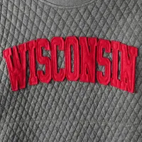 Sweat-shirt matelassé Pressbox Heather Charcoal Wisconsin Badgers Moose pour femme