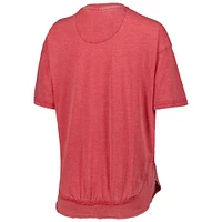 T-shirt poncho Pressbox pour femmes, rouge chiné, Wisconsin Badgers Arch