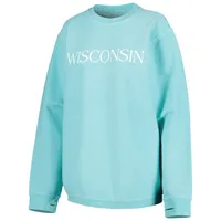 Sweat-shirt Pressbox Mint Wisconsin Badgers Comfy Cord Bar Print pour femme