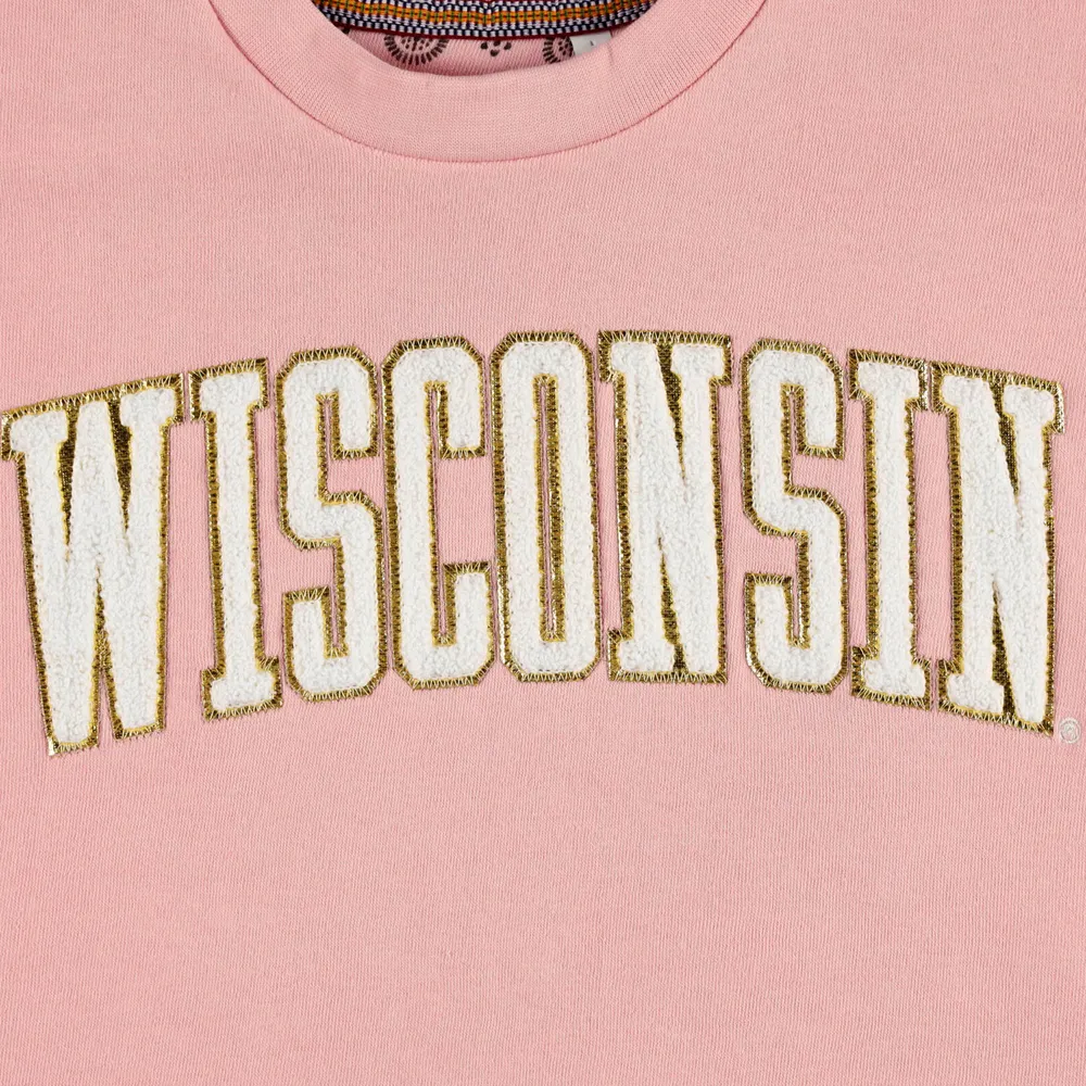 Sweat-shirt en molleton rose Pressbox Wisconsin Badgers La Jolla pour femme