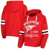 Sweat à capuche Pressbox Wisconsin Badgers Super Pennant rouge pour femme