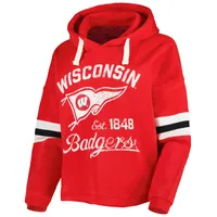 Sweat à capuche Pressbox Wisconsin Badgers Super Pennant rouge pour femme