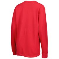 Women's Pressbox Red Wisconsin Badgers Surf Plus Southlawn Waffle-Knit Thermal Tri-Blend Long Sleeve T-Shirt