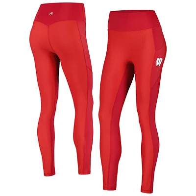 iLeggings 7/8 à poches mixtes rouges pour femmes des Badgers du Wisconsin