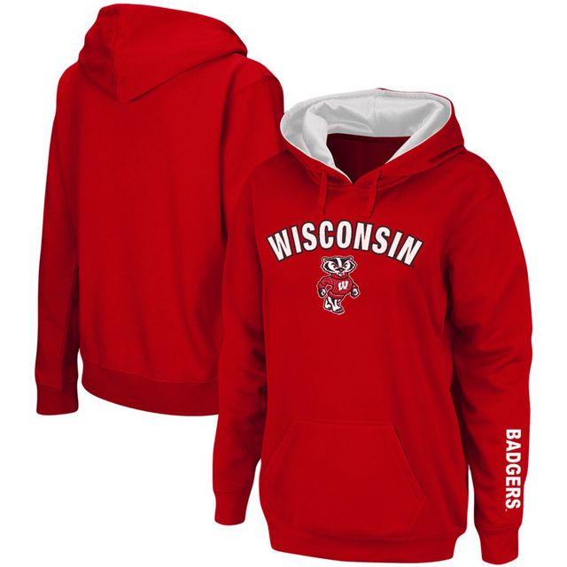 Sweat à capuche rouge Wisconsin Badgers Arch & Logo 1 pour femme