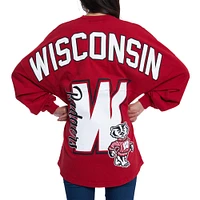 Women's Red Wisconsin Badgers Loud n Proud Spirit Jersey T-Shirt