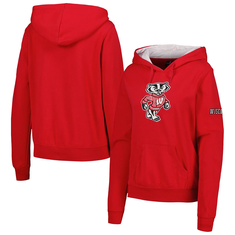 Sweat à capuche gros logo Stadium Athletic Cardinal Wisconsin Badgers pour femme