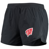 Women's Under Armour Black Wisconsin Badgers Fly By Run 2.0 Performance Shorts