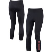 Women's Under Armour Black Wisconsin Badgers Motion Performance Ankle-Cropped Leggings