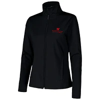 Veste noire à fermeture éclair intégrale anti-transpiration Soft Motion des Badgers du Wisconsin pour femme Under Armour