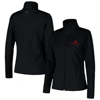 Veste noire à fermeture éclair intégrale anti-transpiration Soft Motion des Badgers du Wisconsin pour femme Under Armour