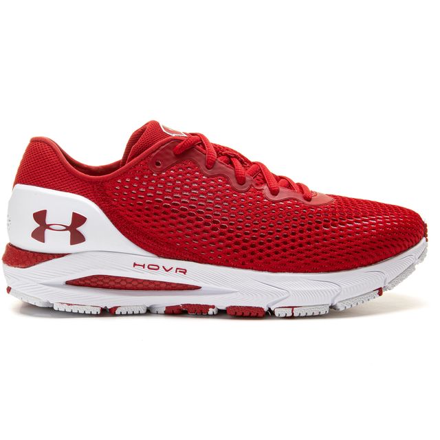 Chaussure de course Under Armour rouge Wisconsin Badgers HOVR Sonic 4 pour femme